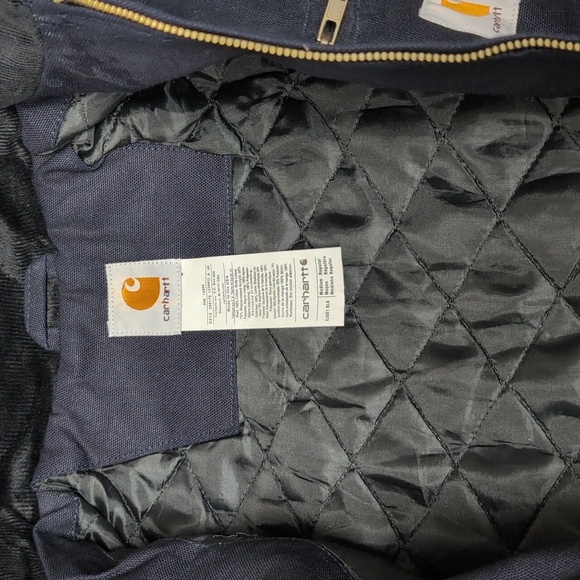 Carhartt Style Canvas Jacket, Dark Blue, Size Medium - Picture 10 of 10